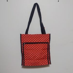 Polka Dot Tote Bag - Red and Black
